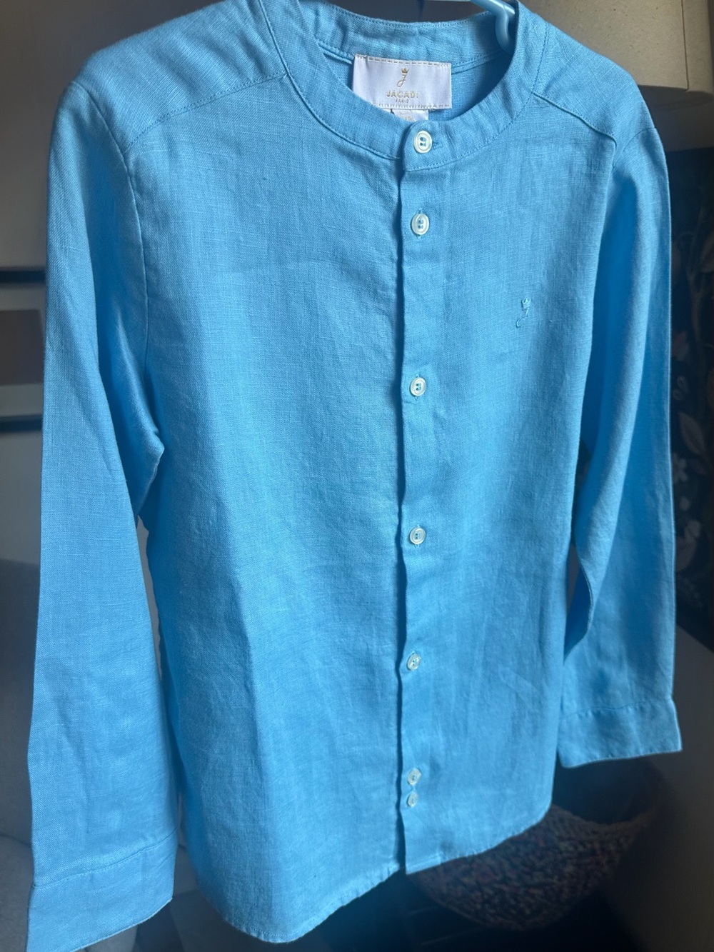 Jacadi Boy's Light Blue Linen Button-Down Shirt